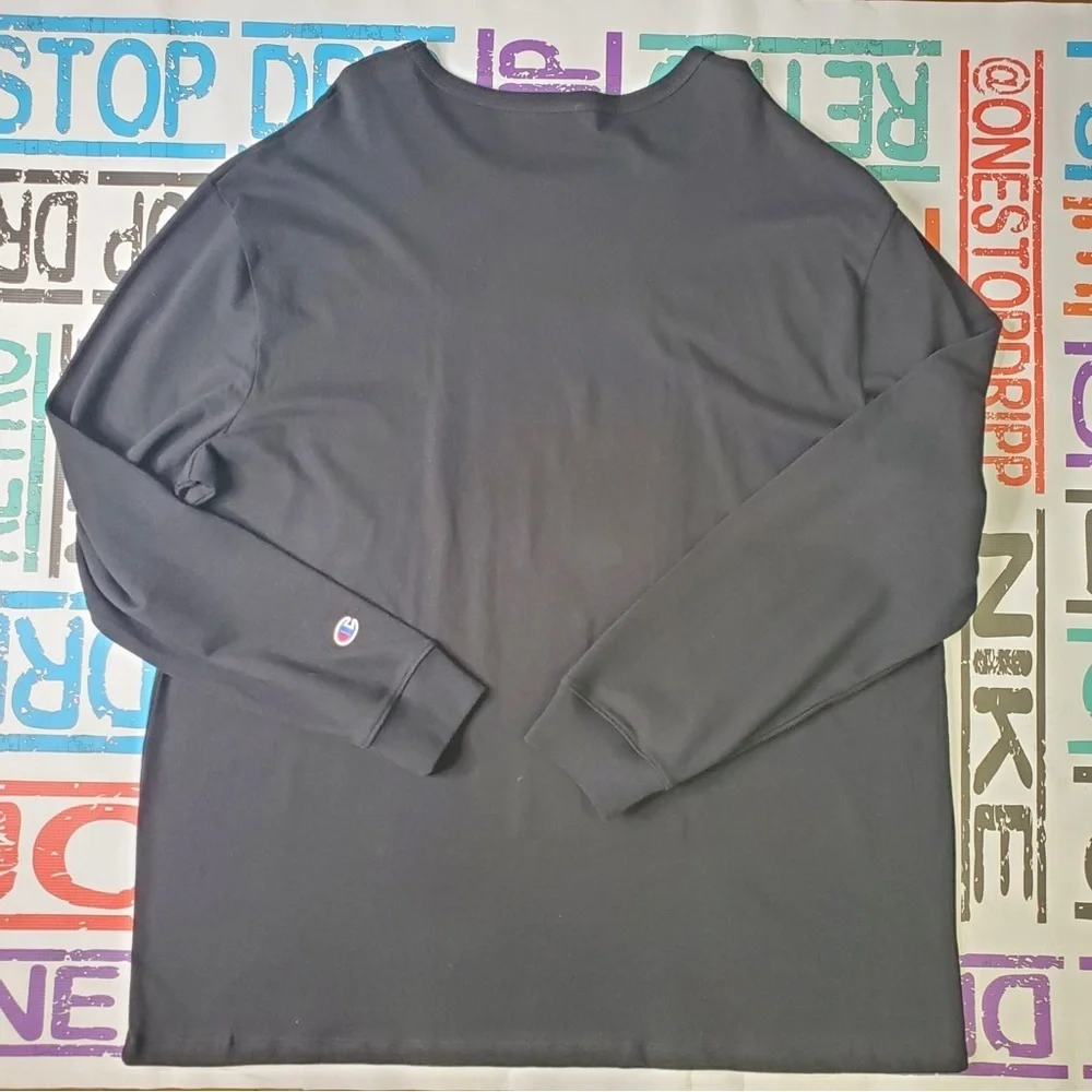 Sz 3xl black champion longsleeve stitch tee